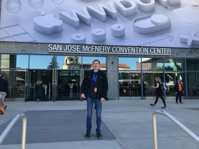 Connor outside the San Jose McEnery Convention Center at WWDC 2018
